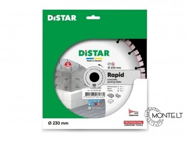 230 x 22.23 mm Distar RAPID universalus deimantinis pjovimo diskas betonui, plytoms 5