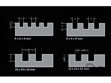 280x115 12mm Pakaitinė dantytos glaistyklės dalis BIHUI 1