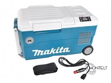 Akumuliatorinis šaldiklis - šaldytuvas - šildytuvas 20L su automobiliniu adapteriu 12/24V Makita CW001GZ