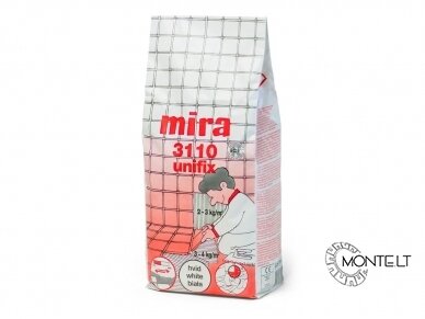 Balti ir elastingi plytelių klijai Mira 3110 Unifix C2TE S1, 25 kg 1