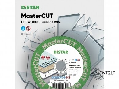 Distar 125mm MasterCUT deimantinis diskas stiklo, akmens masės, porcelianinių plytelių pjovimui 6