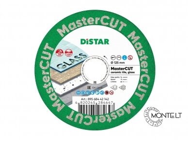 Distar 125mm MasterCUT deimantinis diskas stiklo, akmens masės, porcelianinių plytelių pjovimui