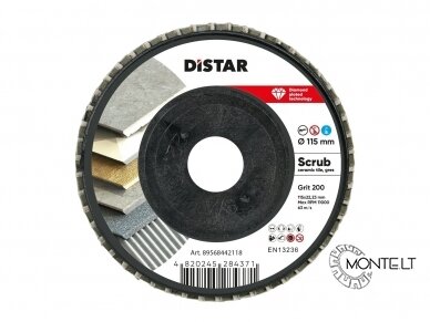 Distar SCRUB deimantinis žiedlapinis šlifavimo poliravimo diskas plytelėms Ø115 mm #60, #120 ir # 200