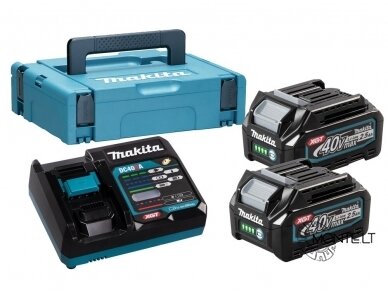 Makita 40V x 2,5Ah x 2vnt + įkroviklio komplektas Makpac lagamine