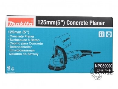 Makita NPC5000C betono šlifuoklis 125mm 1400W kompl. su deimantiniu disku 3