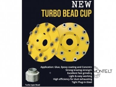 Turbo bead 125MM klijų, dažų, betono, universalus deimantinis šlifavimo diskas 1